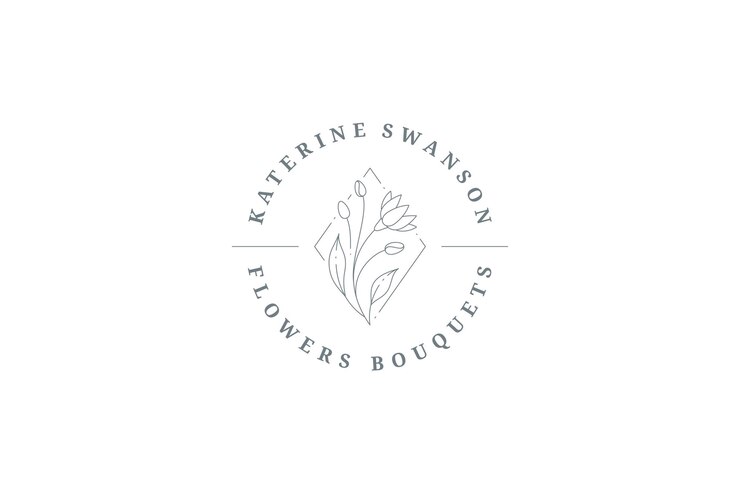 PSD elegante organische frühlingslilieblume minimalistischer kreis logo platz für text