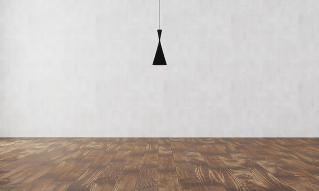 Elegante parete con lampada moderna e parquet