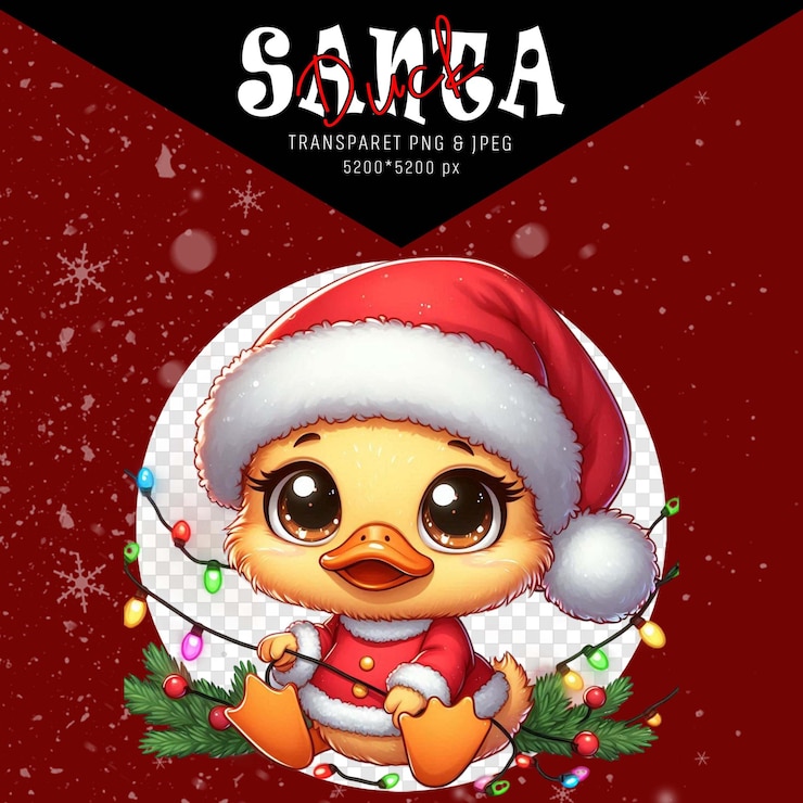 PSD el elegante pato de navidad ilustración de papá noel clipart png transparente
