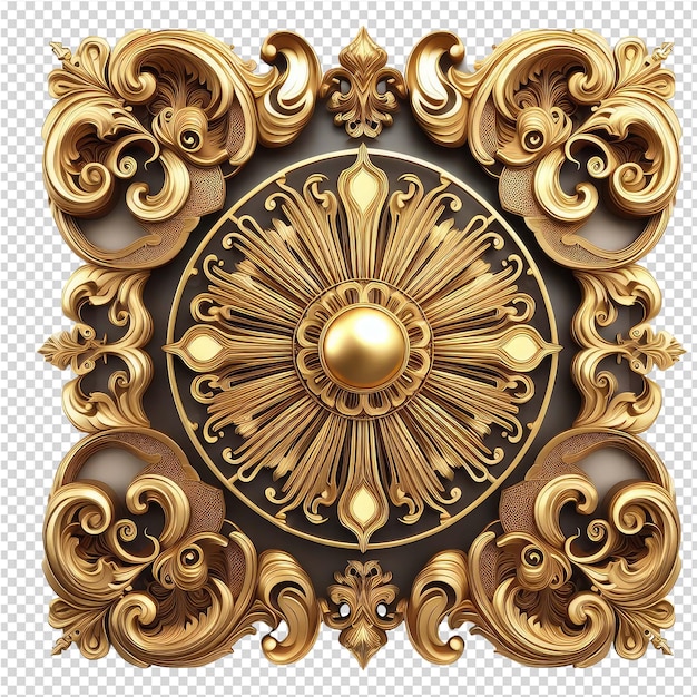 PSD elegante patrón ornamentado en 3d con fondo en png