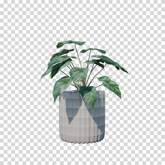 Elegante planta em vaso com folhagem verde exuberante