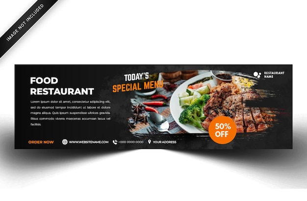 Elegante plantilla de banner web de alimentos. plantilla psd