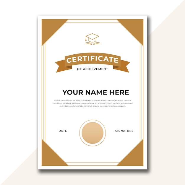 Elegante plantilla de certificado de logro editable