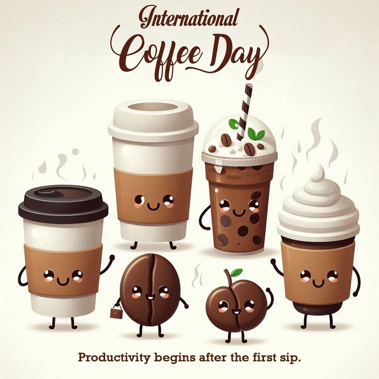 PSD elegante plantilla de diseño en psd para el día internacional del café