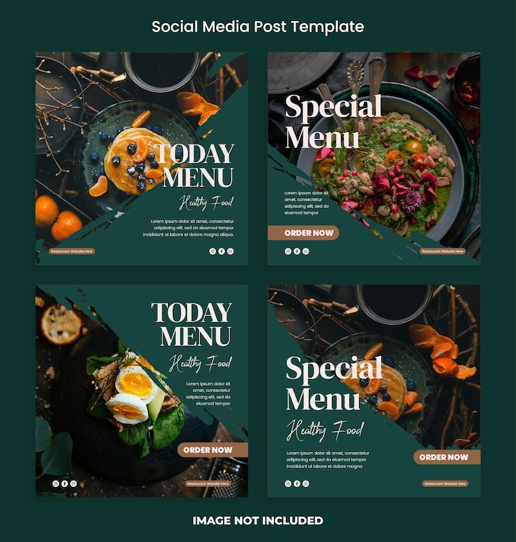 PSD elegante plantilla de feed de instagram para restaurante