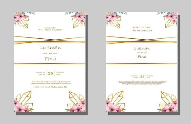 Elegante plantilla de invitación de boda de compromiso psd