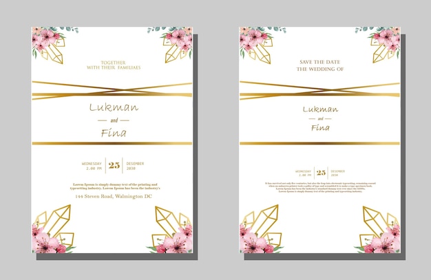 PSD elegante plantilla de invitación de boda de compromiso psd