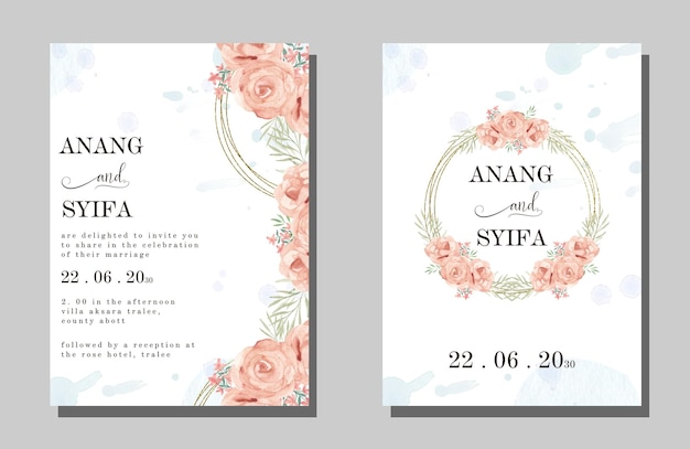 Elegante plantilla de invitación de boda de compromiso psd