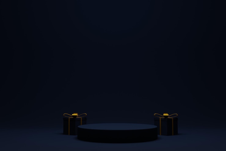PSD elegante podio 3d para fondo navideño