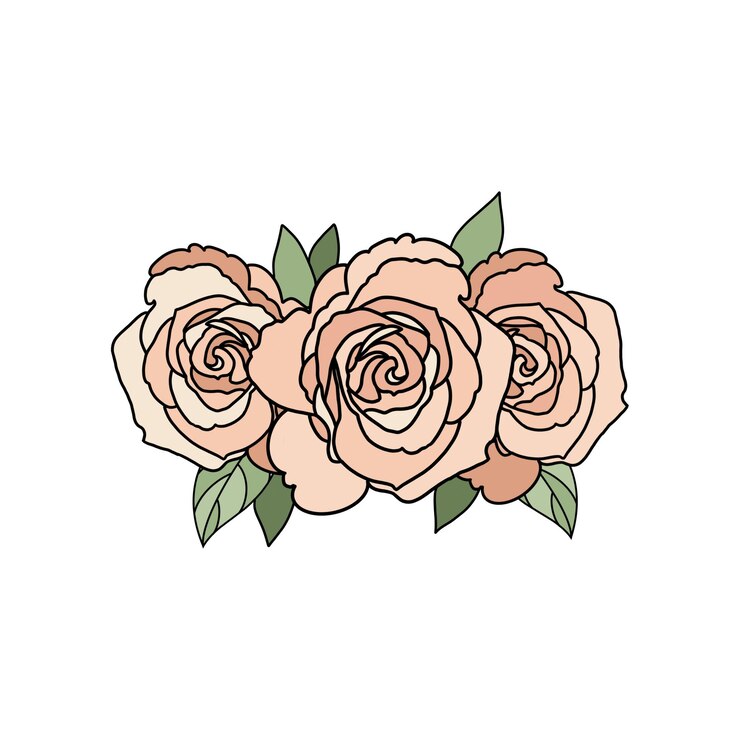 PSD elegante ramo de rosas rosadas y melocotones