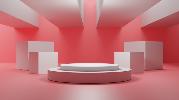 elegante rendering 3d podio bianco