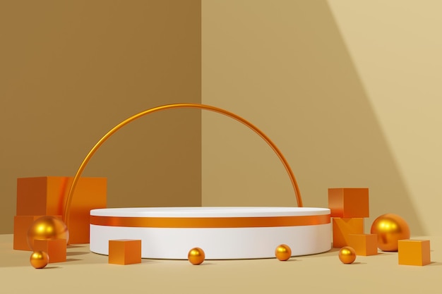 Elegante rendering 3d sullo sfondo del palco del podio