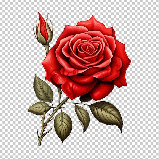 PSD elegante rote rose mehrzweckige blumen png