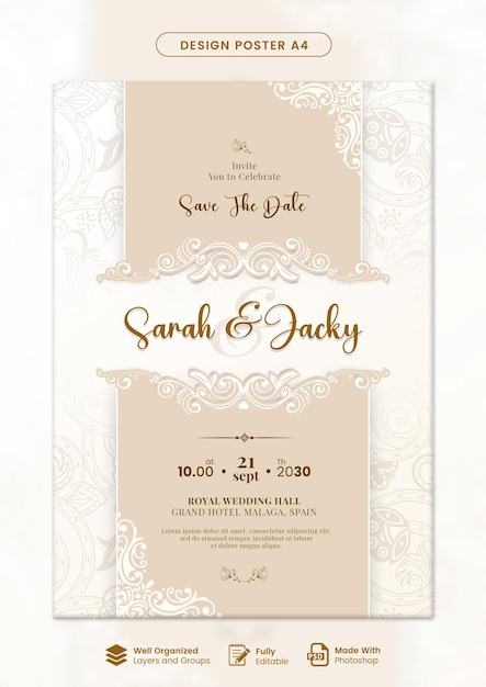 Elegante Save the Date - Convite de Casamento