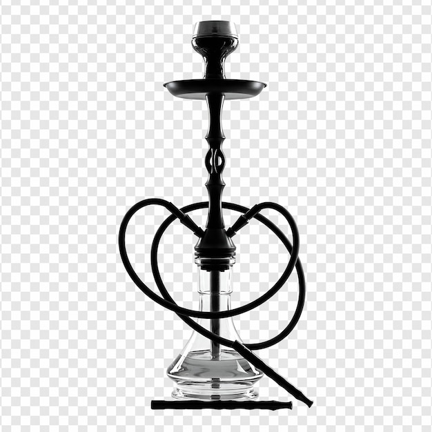 Elegante schwarze Hookah mit durchsichtiger Basis zur Entspannung