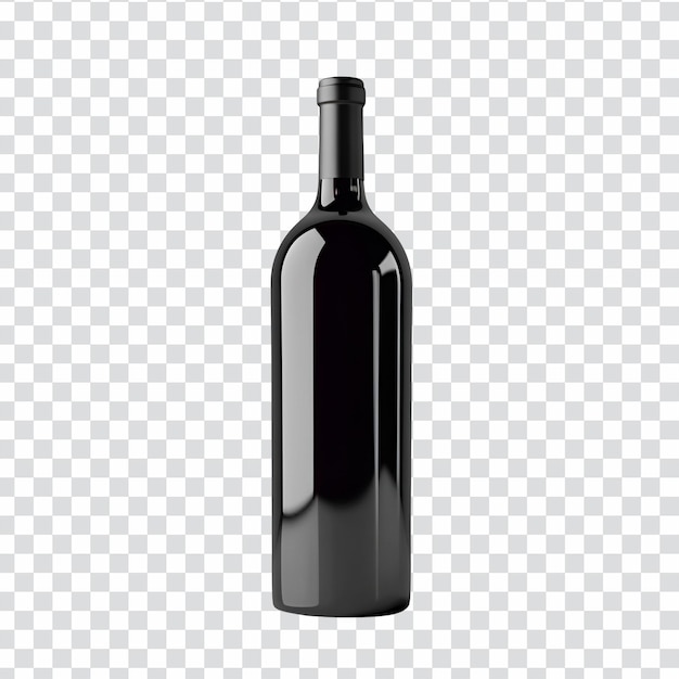 Elegante schwarze Weinflasche Mockup Glas Dunkle Getränke Alkohol Rotwein Design Vorlage Marke