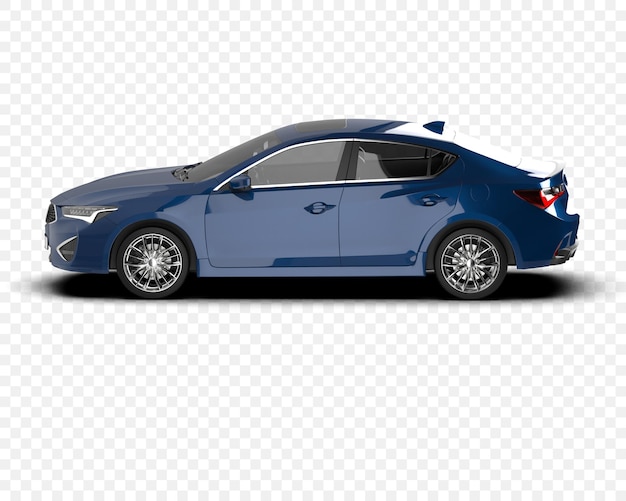 Elegante sedán azul de diseño automovilístico moderno