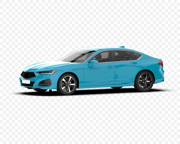 elegante sedán azul con un diseño moderno