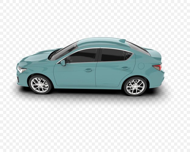 El elegante sedán azul es un diseño automovilístico moderno
