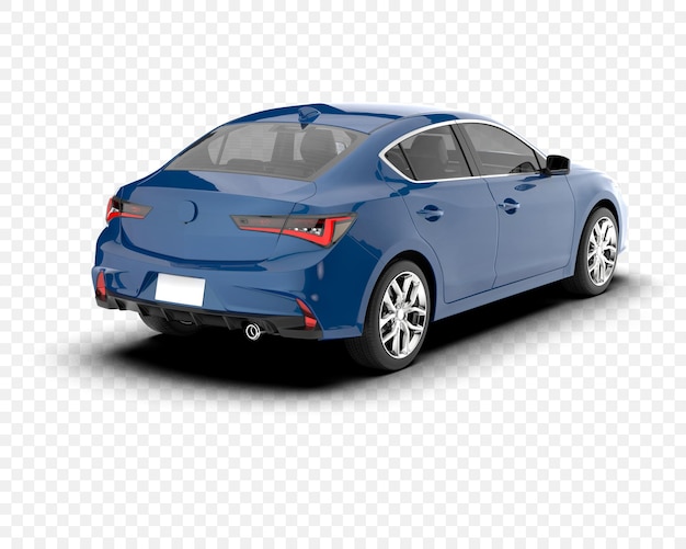 El elegante sedan azul en movimiento
