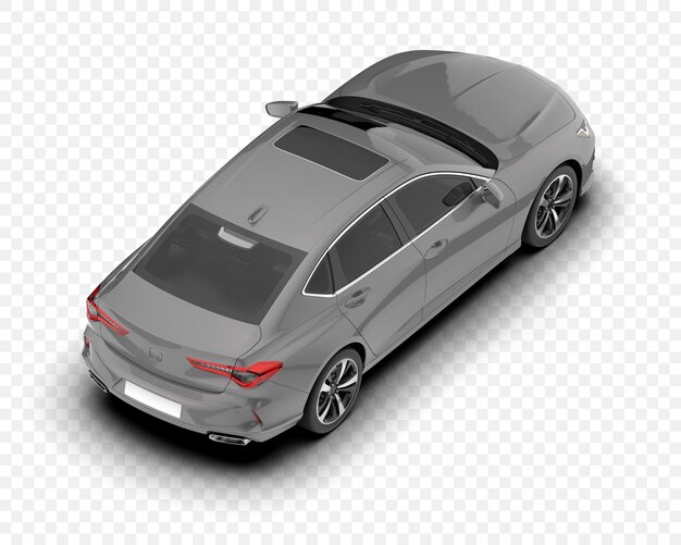 elegante sedán plateado vista de arriba hacia abajo de un diseño de coche moderno
