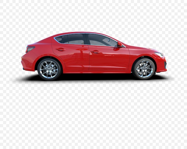 Un elegante sedán rojo un diseño de automóvil moderno
