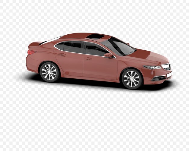 Elegante sedán rojo Diseño automovilístico moderno en la carretera