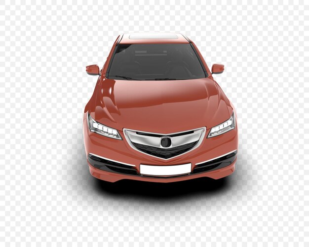 El elegante sedán rojo, vista delantera de un automóvil moderno
