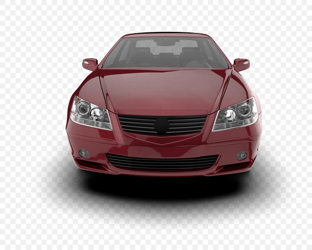 Elegante sedán rojo en vista delantera Diseño automotriz moderno