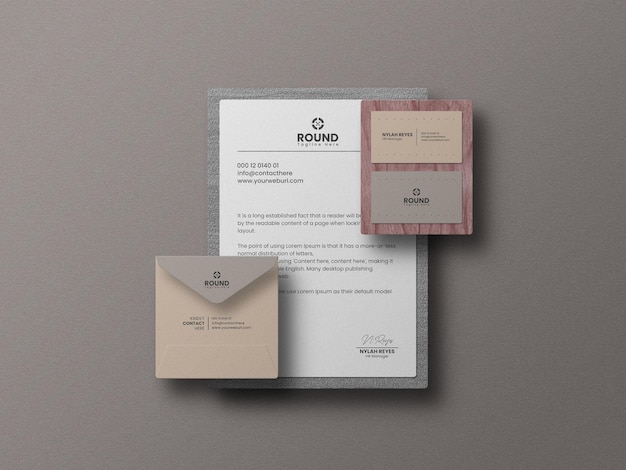 Elegante set di cancelleria mockup