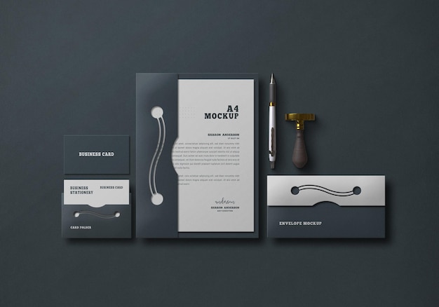 Elegante set di cancelleria mockup