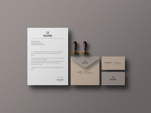 Elegante set di cancelleria mockup