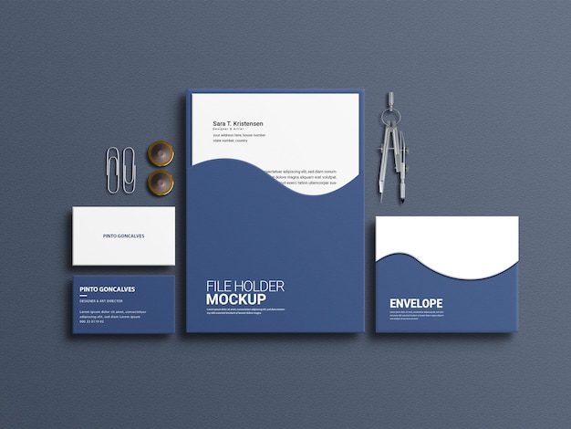Elegante set di cancelleria mockup