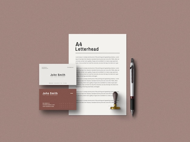 Elegante set di cancelleria mockup