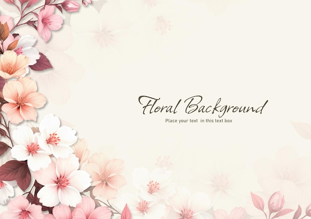 Elegante sfondo floreale con vari fiori e fiori perfetti per disegni e decorazioni