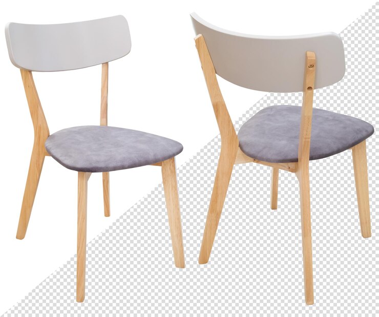Elegante silla de madera con asiento mullido. Aislado del fondo. elemento interior