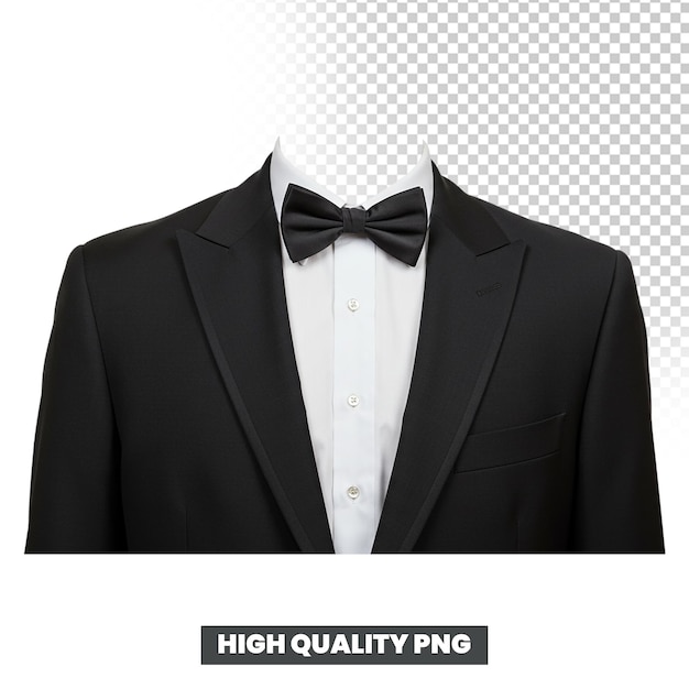 Elegante smoking nero con papillon da abito formale