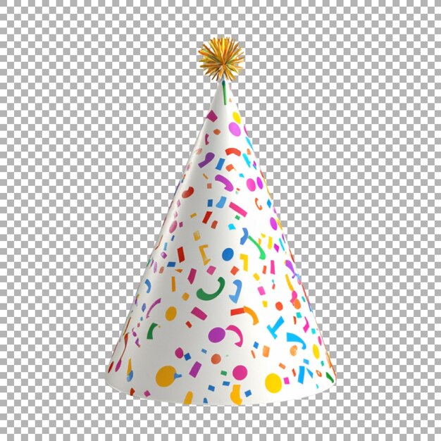 Un elegante sombrero de fiesta de cumpleaños en un fondo transparente generado por Ai