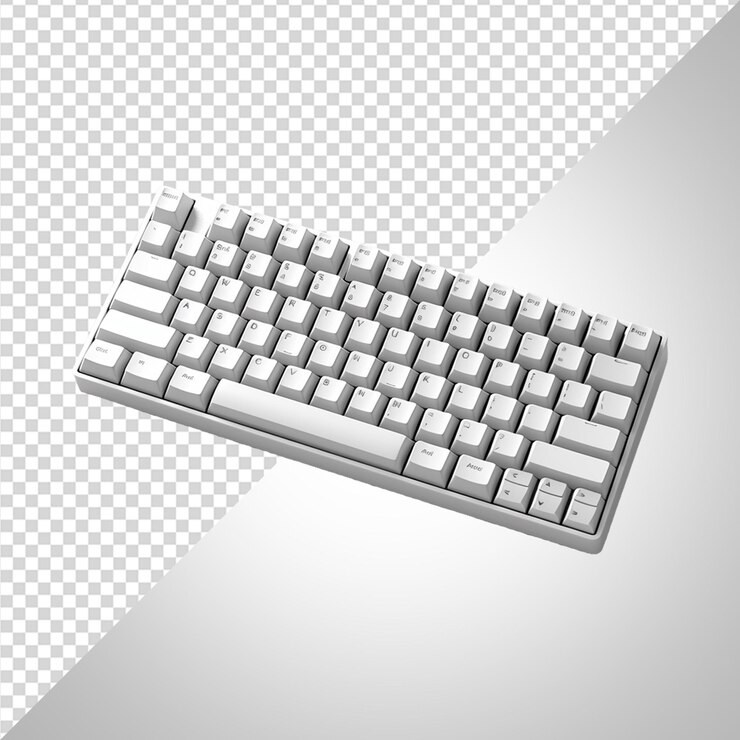 PSD elegante teclado de juegos inalámbrico blanco png