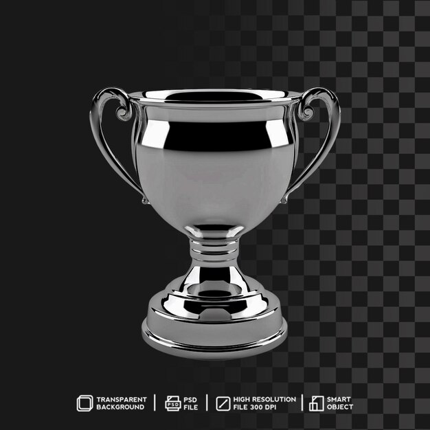 PSD elegante trofeo transparente sobre fondo claro