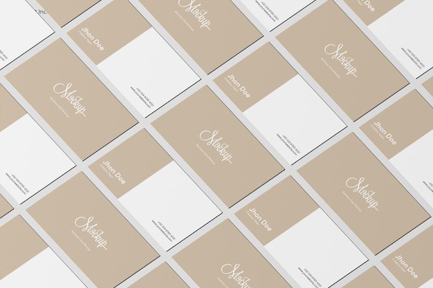Elegante Visitenkarten-Mockup-Perspektivansicht im Querformat