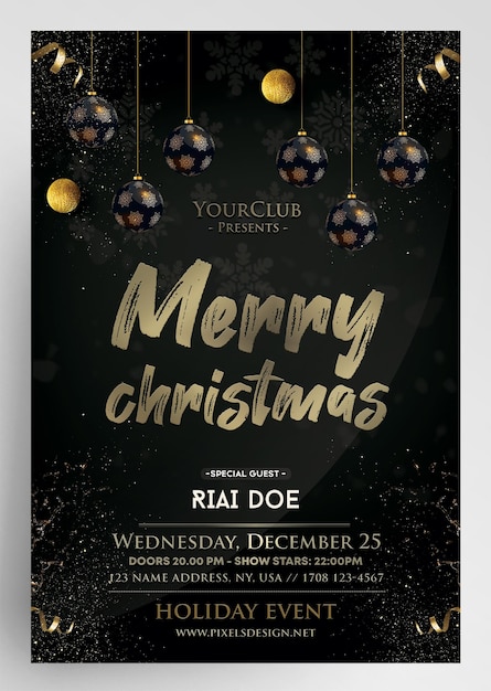 Elegante Weihnachtsfeier-Flyer-Einladung