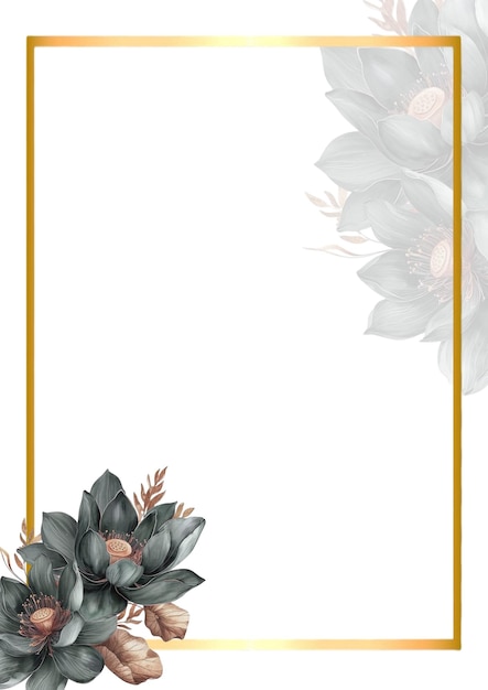 Eleganter Blumenrahmen mit Lotusblumen