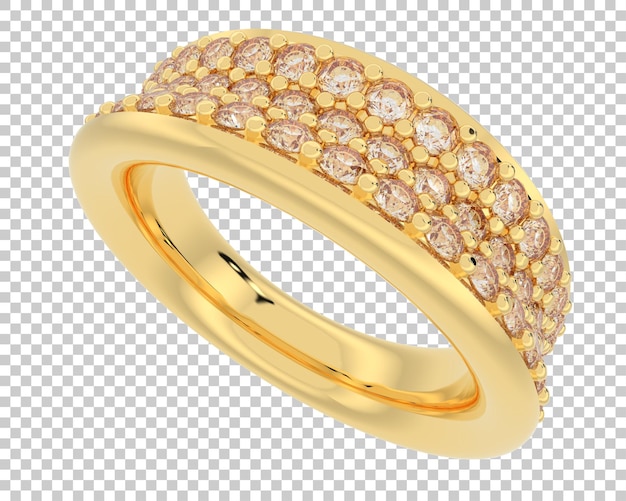 Eleganter goldfarbener Diamantenring