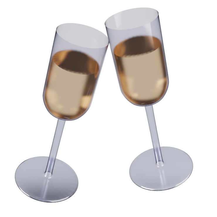 PSD elegantes arrangement mit zwei gläsern, perfekt für feiern, toasts und festliche anlässe