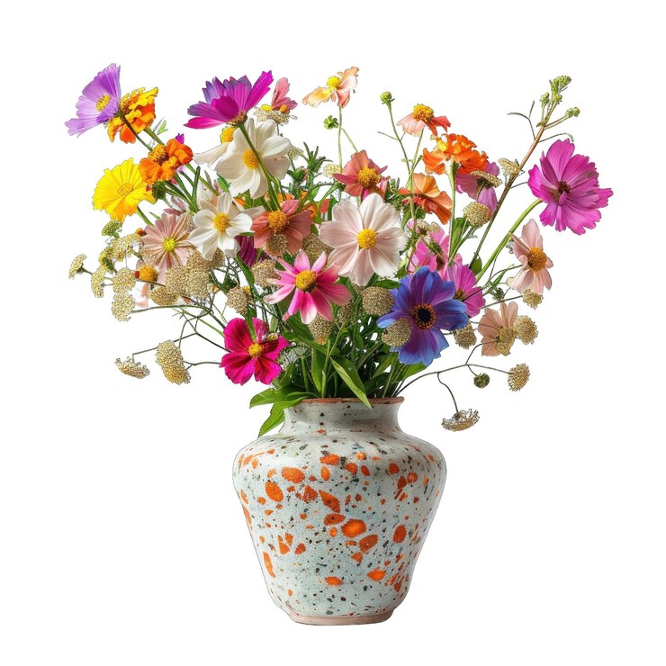 PSD elegantes arreglos florales en jarrones decorativos