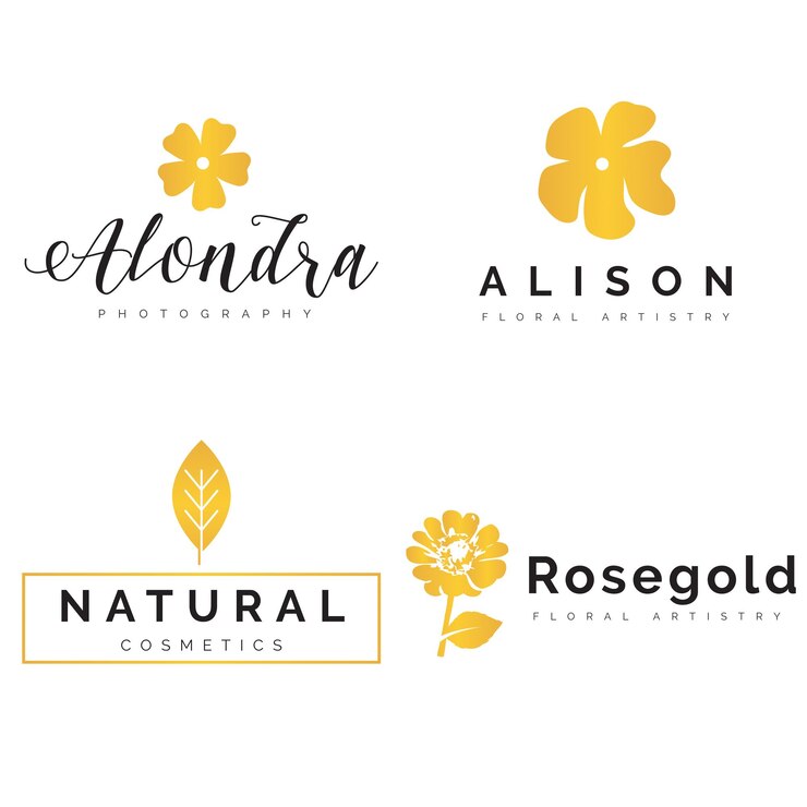 PSD elegantes blumenlogo psd