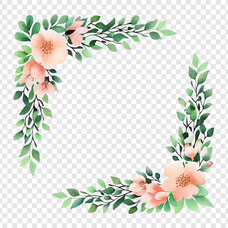 PSD elegantes bordes florales para sus diseños