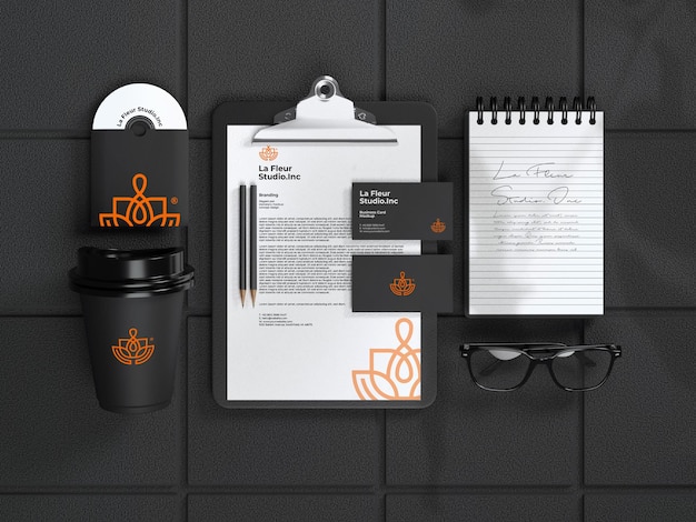 Elegantes branding-briefpapier-set-mockup-vorlage premium psd