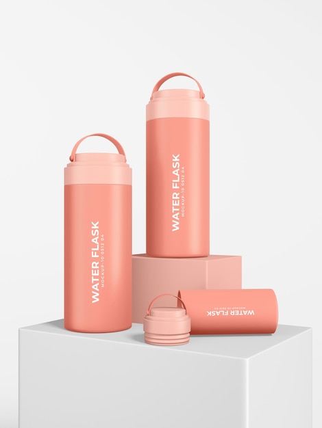 Elegantes branding-mockup für thermalwasserflaschen
